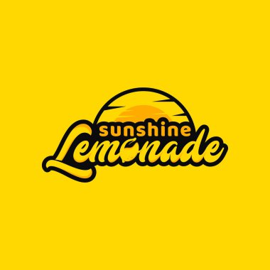 Ev yapımı limonata logosu. Gün ışığı içecek menünüz için amblem