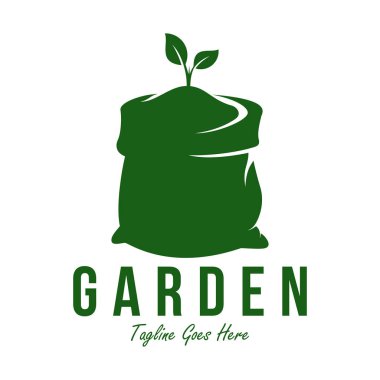 Bahçe logosu tasarımı. tohum çuvalı tasarımı