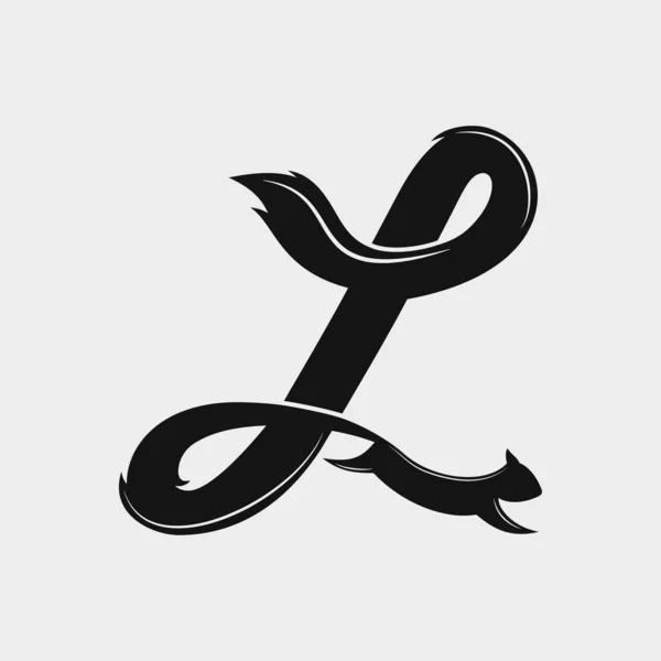 Белка Длинный Хвост Прыжок Запустить Логотип — стоковый вектор