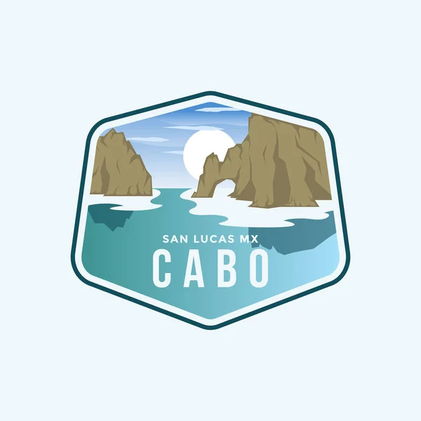 Cabo San Lucas Emblem Illustrations Logo White Background — Stok Vektör