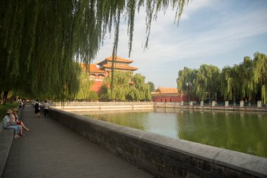 Pekin 'in yasak şehrindeki pagoda çatıları