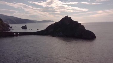aerial view of the sea in the basque country, spain. High quality 4k footage