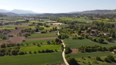 İspanya 'daki Castilla' nın yeşil alanlarının hava görüntüleri.