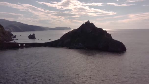 Luftaufnahme Des Meeres Baskenland Spanien Hochwertiges Filmmaterial — Stockvideo