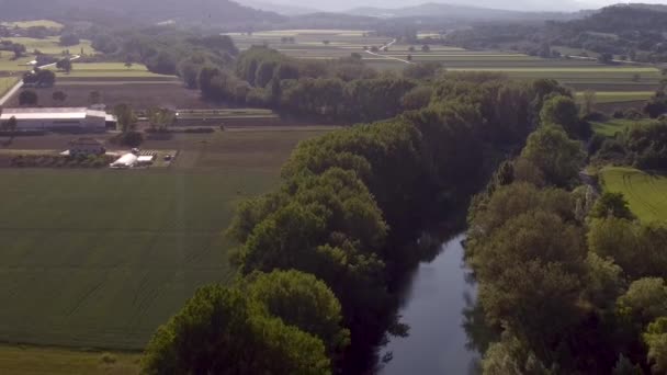 Luftaufnahmen Vom Fluss Ebro Castilla Spanien — Stockvideo