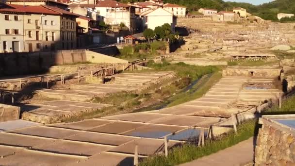 Prise Vue Aérienne Des Plateaux Salés Aana Pays Basque Espagne — Video