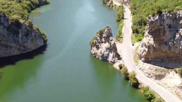 Images Aériennes Sinueux Fleuve Èbre Castille Espagne — Video