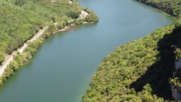 Luftaufnahmen Des Gewundenen Flusses Ebro Kastilien Spanien — Stockvideo