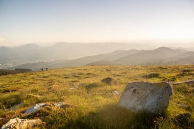 sunset in the mountains of urkiola natural park, basque country, spain. High quality photo
