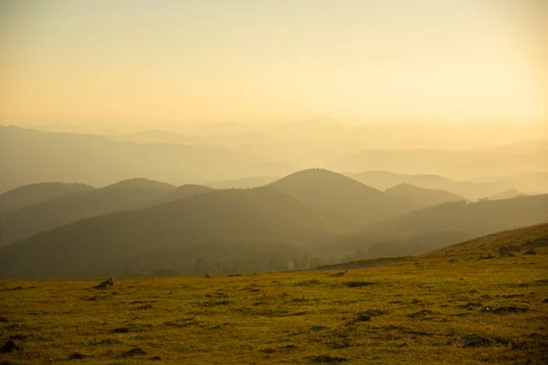sunset in the mountains of urkiola natural park, basque country, spain. High quality photo
