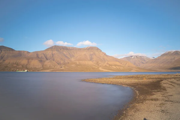 landscape view of the sea in the coast of Svalbard in the arctic ocean. High quality photo