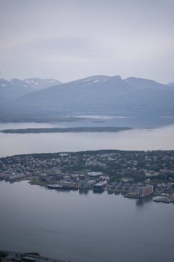 panoramical view of the city of Tromso in northern Norway. High quality photo