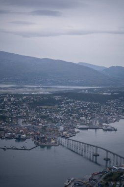 panoramical view of the city of Tromso in northern Norway. High quality photo
