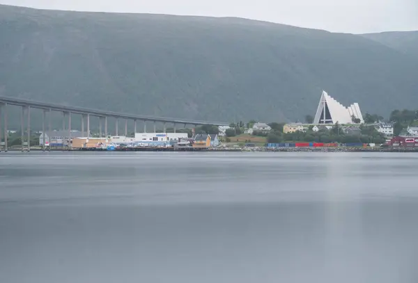 View City Tromso Northern Norway Winter High Quality Photo — Foto de Stock