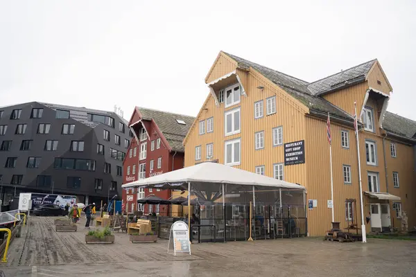 view of the city of Tromso in Northern Norway in Winter. High quality photo