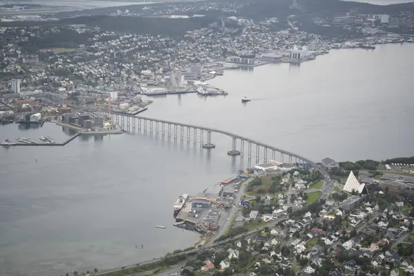 Panoramical View City Tromso Northern Norway High Quality Photo — Foto de Stock