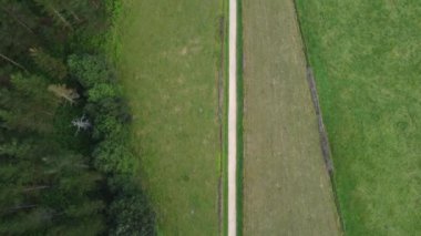 aerial view of the mountains and green fields of the Basque Country. High quality 4k footage