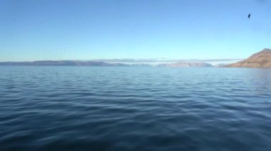 Norveç 'in Svalbard Adaları kıyısındaki Arktik Okyanusu' nun deniz manzarası. Yüksek kalite 4k görüntü