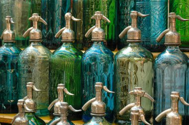 San Telmo 'daki eski Siphon şişeleri Buenos Aires
