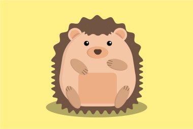 Kirpi şirin kawaii karakter çizimi