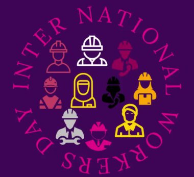 Uluslararası işçiler günü farklı işçilerle kısa renk değiştirme videoları