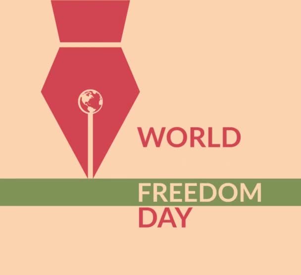 World Press Freedom Day Short Color Changing Video Black Pen — Stockvideo