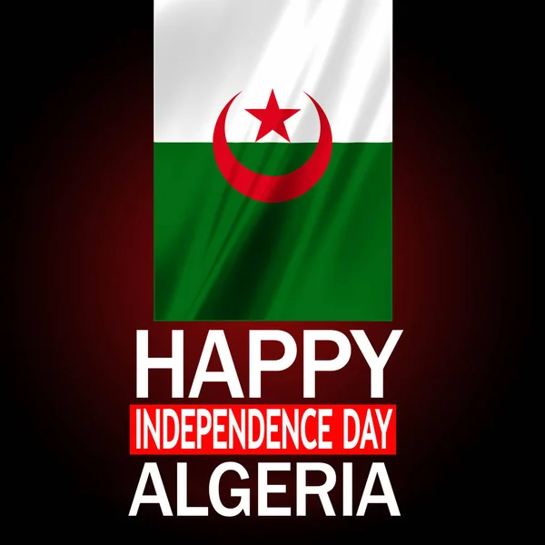 Happy Independence Day Algeria Wallpaper Waving Flag Abstract National Holiday — Fotografia de Stock