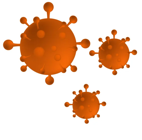 Orange Virus Ikon Tecken Apkoppor Med Skugga Koppviruset Clipart Illustration — Stockfoto