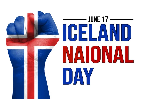 Iceland National Day Modern Abstract Background Fist Painted Iceland Flag — Stock Photo, Image