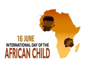 Afrika haritasında Afrikalı çocuk posteri, kız ve oğlan resmi