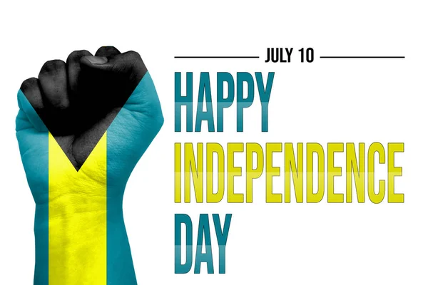 Happy Independence Day Modern Abstract Background Fist Painted Bahamas New — Stockfoto