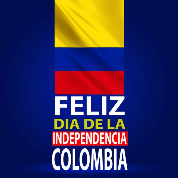 Feliz Dia Independencia Colombia Behang Met Zwaaiende Vlag Abstracte Nationale Stockfoto