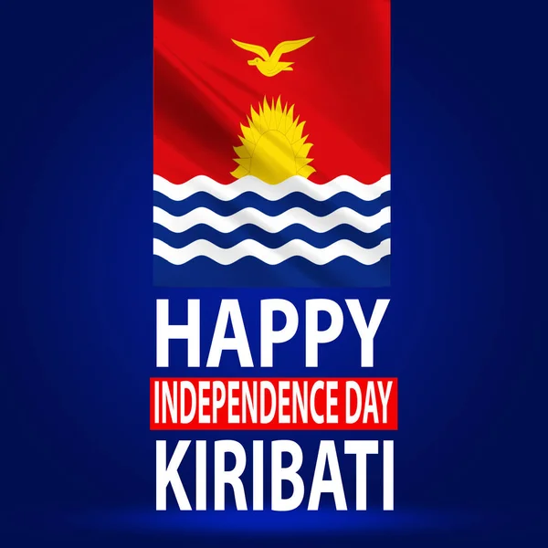Happy Independence Day Kiribati Wallpaper Waving Flag Abstract National Holiday — Fotografia de Stock