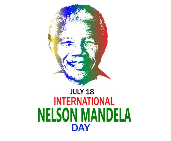 Internationale Nelson Mandela Dag Juli Nelson Mandela Eerste Zwarte President Rechtenvrije Stockfoto's