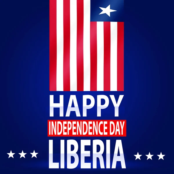 Happy Independence Day Liberia Wallpaper Waving Flag Abstract National Holiday — Stockfoto