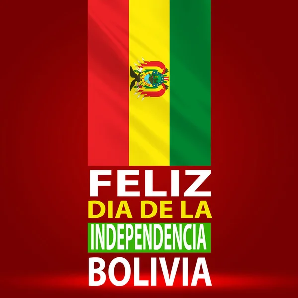 Feliz Dia Independencia Bolivia Wallpaper Waving Flag Abstract National Holiday — Fotografia de Stock