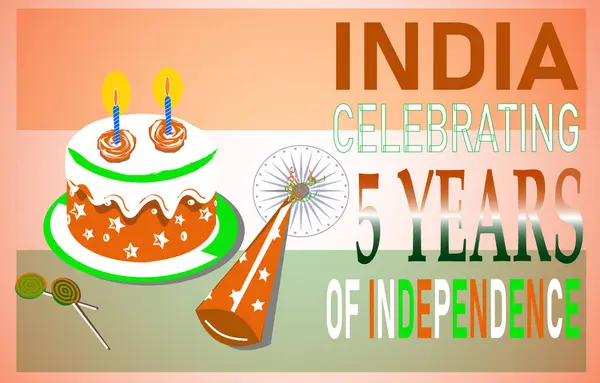 India Celebrating Years Independence Template Banner Card Poster Modern Stylish — Zdjęcie stockowe