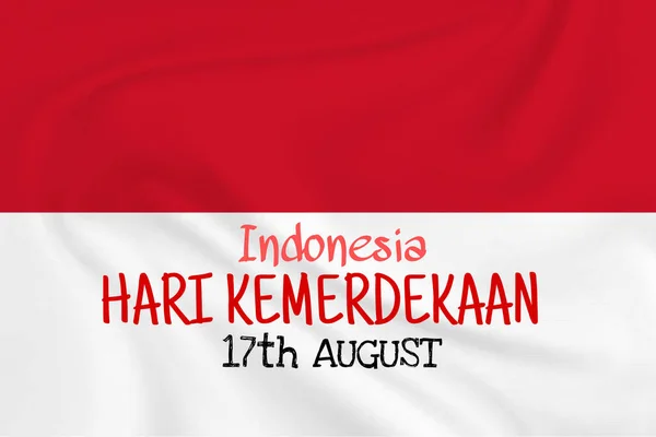 Indonesia Independence Day August Having Indonesia Wavy Flag Background Template — Stok fotoğraf