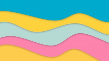 Renkli deniz dalgası şeklinin basit animasyonu soyut yaz arkaplanı