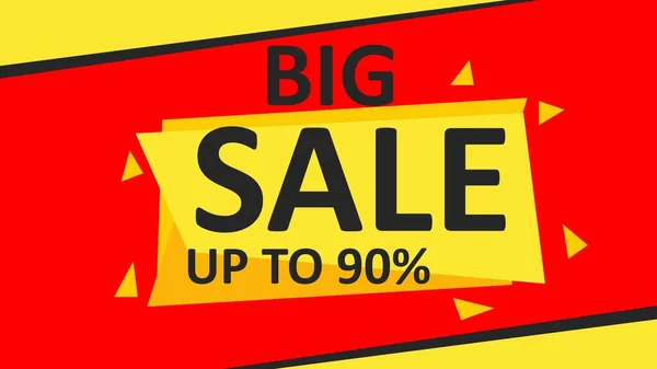 Big Sale Banner Yellow Red Background Special Offers Templates Flat — Stock Vector