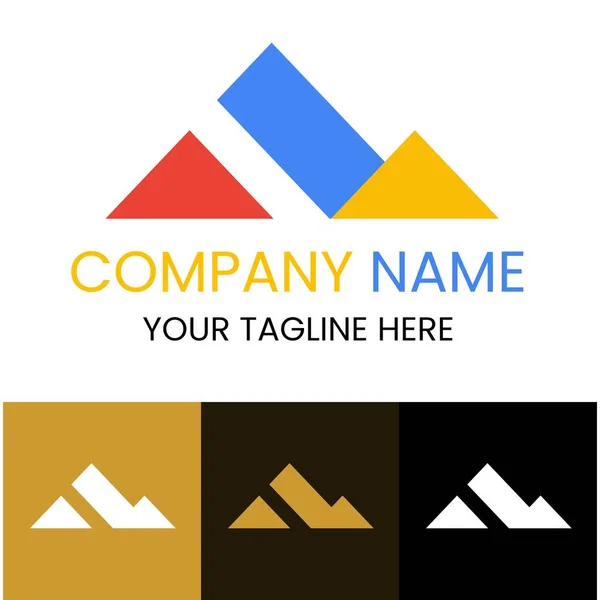 Triângulo Montanha Logotipo Simples Com Conceito Colorido Fresco Para Empresa — Vetor de Stock