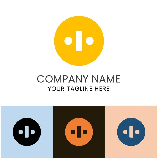 Logotipo Binário Simples Com Círculo Para Empresas Tecnologia Internet Dados — Vetor de Stock