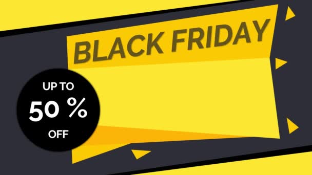 Black Friday Sale Banner Video Template Bis Prozent Frei Text — Stockvideo