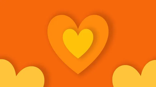 Minimal Heart Shape Background Yellow Color Dynamic Style Banner Design — Stock Photo, Image