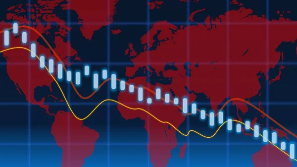 График Бизнес Свечей Фондового Рынка График Инвестиционной Торговли Снижение Курса — стоковое фото