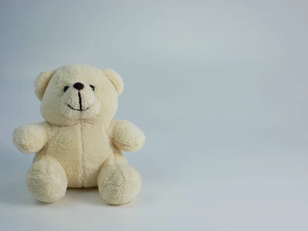Weißer Teddybär Isoliert Auf Weißem Hintergrund Kopierraum Bereit Zum Hinzufügen — Stockfoto