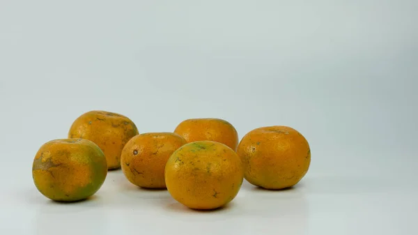 Isolated Oranges White Background Citrus Fruits Healthy Fruit Concept — Stockfoto