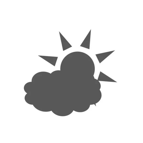 Vector Icon Cloudy Sun Weather White Background — Stok Vektör