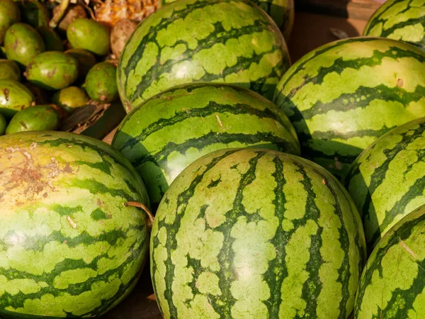 Watermelon Display Sale Local Indonesian Market — Stockfoto