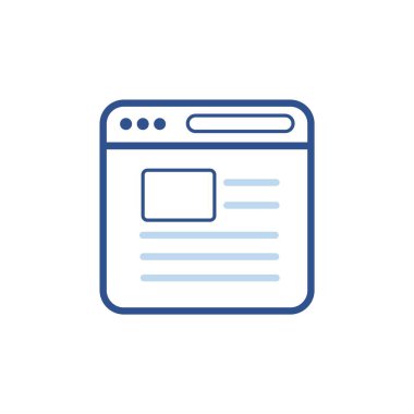 internet browser lineal icon color. vector line simple logo illustration.